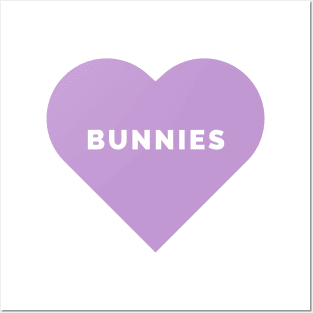 Bunnies Purple Heart Posters and Art